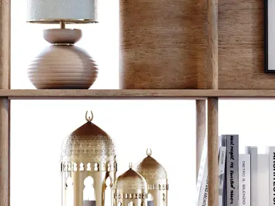 Modern shelf and rack set 787 Low-poly 3D model