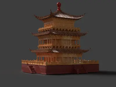 Chinese ancient house  3D model 32