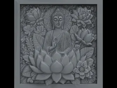 Buddha wall decor  3D print model