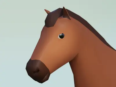 Horse Rigged Low poly 3D model Low-poly 3D model