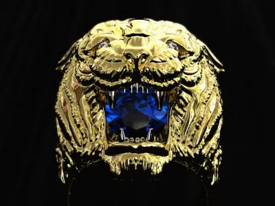 Tiger ring Free 3D print model