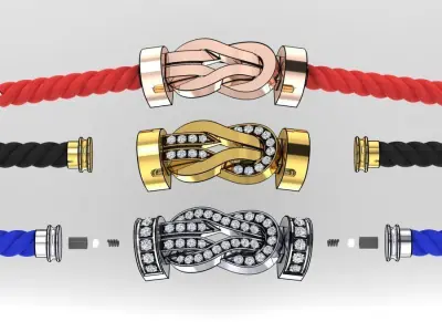 Chance Infinie Medium bracelet 3D print model