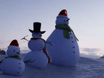 SNOWMAN Low-poly 3D model