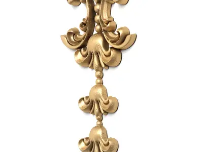 Carved decor vertical 15 3D model