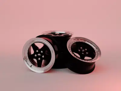 Japan Racing 6 - Black Rim 3D model