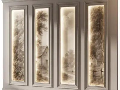 Decorative V85 Wall Panels 3D model
