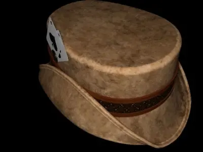 Steampunk Hat old card Low-poly 3D model