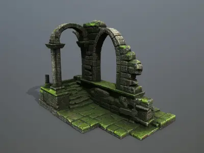 Ruin Gate Low-poly 3D model