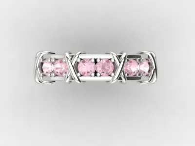 X ring sapphire in sterling silver 3D print model