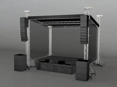 Aluminium Stage  Low-poly 3D model