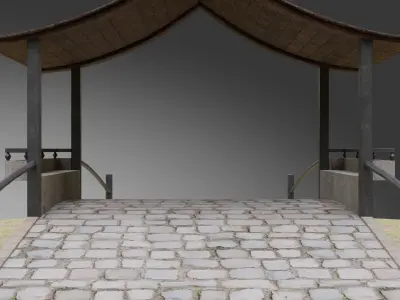 Garden Bridge Low-poly 3D model