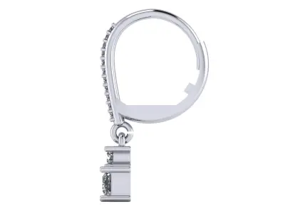 Hoop Earrings with Round and Princess Charm 3D print model