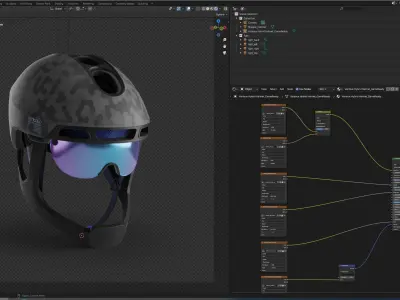 Ventoux Hybrid Helmet GameReady Low-poly 3D model