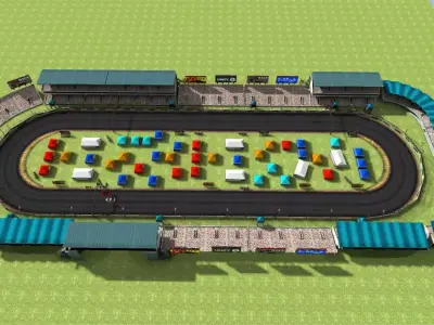 Car Racing track Low-poly 3D model