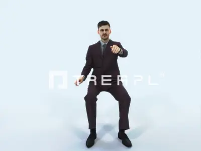 Posture 20I Driver Driving Sitting Elegant Man Low-poly 3D model