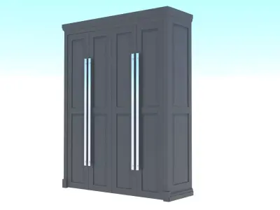 Cabinet wardrobe with lights Free low-poly 3D model