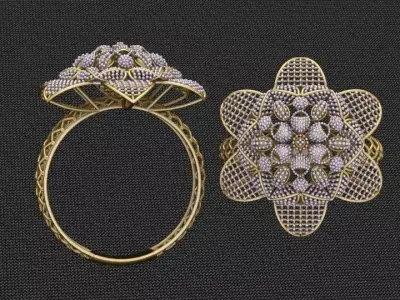 10 Kuwaiti design rings 3dm light weight  3D print model