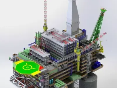 Berkut Oil Rig Largest Oil Rig in world 3D model