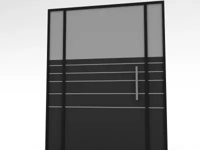 3D office glass door Low-poly 3D model