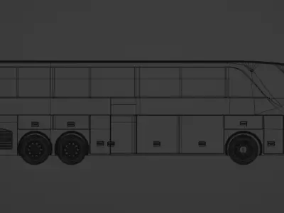 Travel Bus Low-poly 3D model