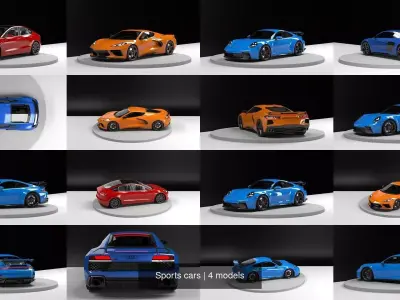 Sports cars 3D Model Pack