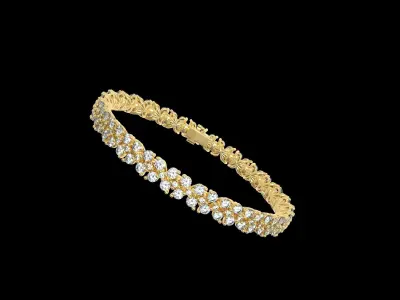  Tennis Flower Articulated Bracelet 3D print model