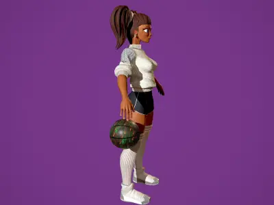 Basket girl  Low-poly 3D model
