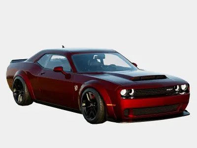 Dodge Challenger SRT Hellcat Widebody 2018 Low-poly 3D model