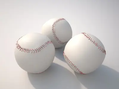 Baseball three baseballs 3D model