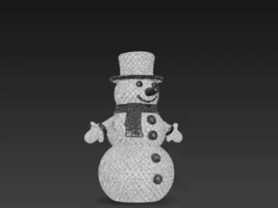 3D Christmas Snowman Model Winter Holiday Scene 3D print model