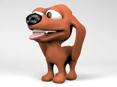 Cartoon Dog Low-poly 3D model
