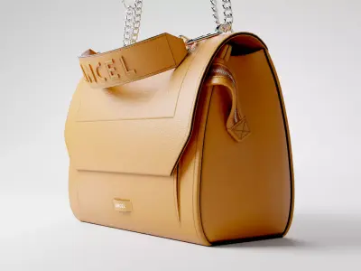 NINON DE LANCEL Camel luxury leather bag  Low-poly 3D model
