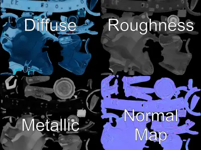 Futuristic Robotic Glove Model Pack for SciFi Projects Low-poly 3D model