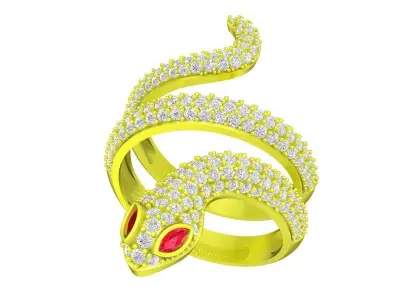A7456 Luxury Diamond Snake Women Ring 3D Model 3D print model