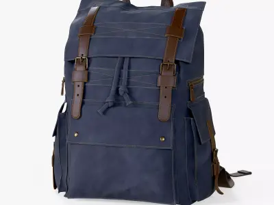 Backpack Iceland Blue Low-poly 3D model