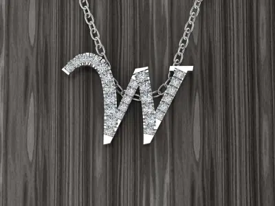 Jewelry Alphabet Pendant W 3D print model