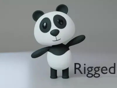 Cute Panda Character  Low-poly 3D model