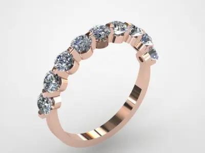 Engagement ring with round diamond  3D print model