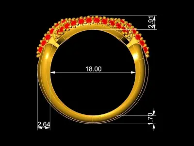 Luxury Knot Diamond Ring for Women  544 3D print model