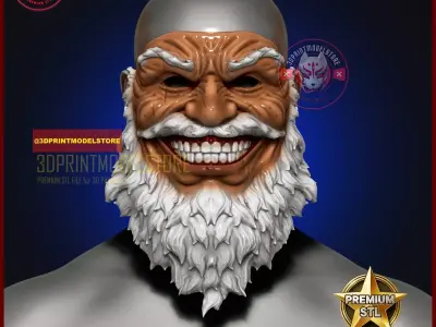 Creepy Santa Claus Mask Xmas Christmas Cosplay Halloween 3D print model
