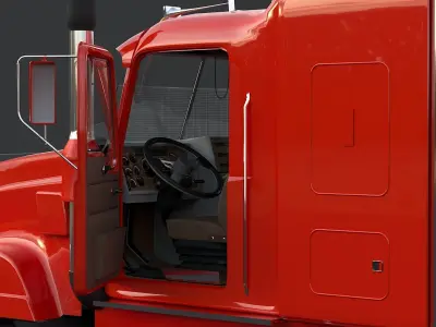 Industrial Truck with Trailers Low-poly 3D model
