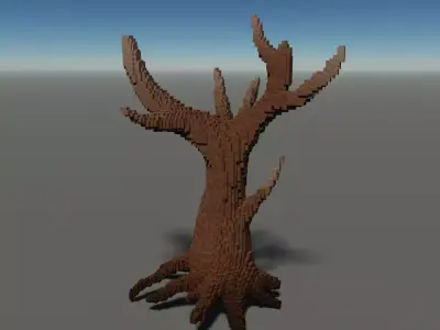 Voxel dead tree Free 3D model
