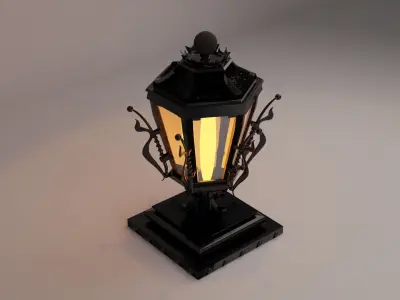 Candle Holders Lanterns Black Metal Lamp Free low-poly 3D model