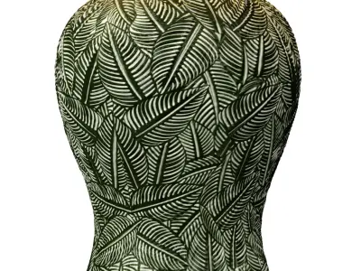 Table lamp ceramic Casa Padrino luxury ceramic green leaves 3D model