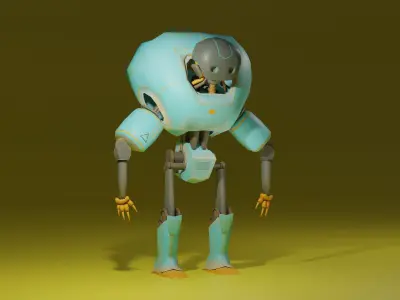 Stylized Robot Free low-poly 3D model purchase