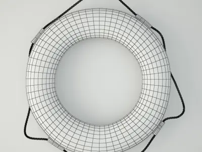 1951 Vintage Life Preserver Ring 3D model