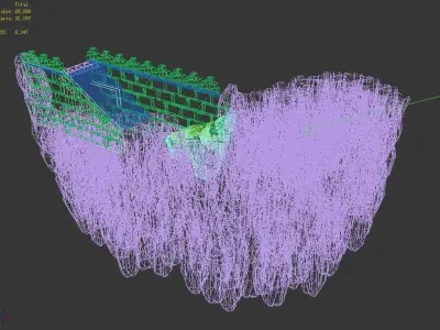 Game Mountain Building - City Wall 63 3D model