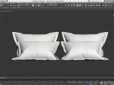 White Bed Pillows 02  3 sets  14 different Pillows 3D model 3D model
