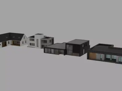 4 Modern Houses Pack Blender 3D Models  3D model