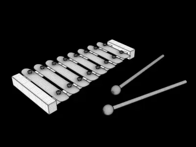 Xylophone colorful 3D model